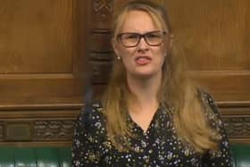 Lancashire MP Cat Smith's face says it all as she reacts to Jacob Rees-Mogg's claim "some opposition" to fracking is supported by Vladimir Putin. The energy secretary was speaking in Parliament on the day it was announced the ban of fracking in the UK was being lifted by the Government.