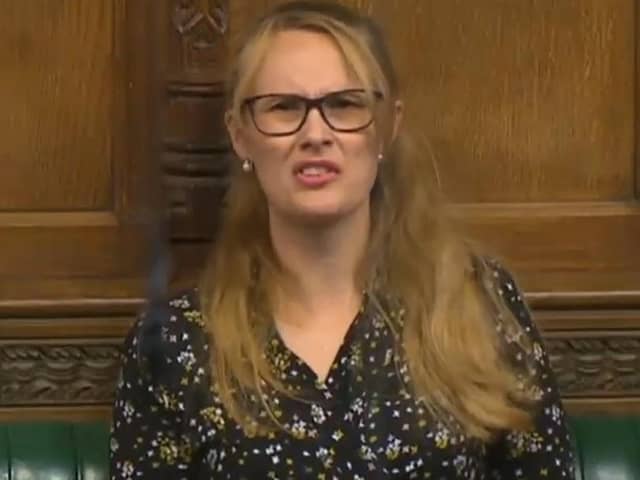 Lancashire MP Cat Smith's face says it all as she reacts to Jacob Rees-Mogg's claim "some opposition" to fracking is supported by Vladimir Putin. The energy secretary was speaking in Parliament on the day it was announced the ban of fracking in the UK was being lifted by the Government.