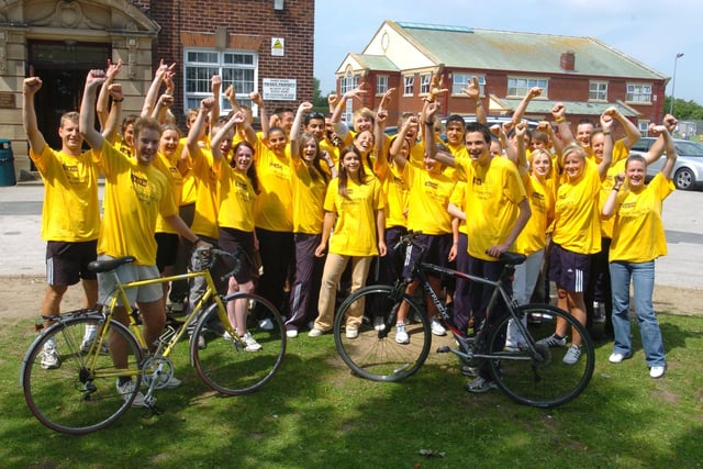 Pupils were involved in a coast to coast charity cycle in 2005