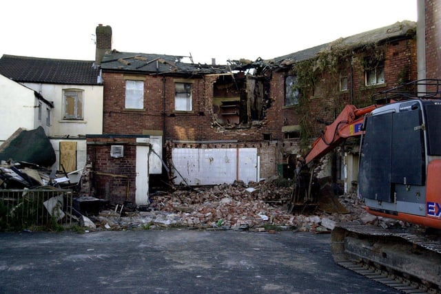 Demolition underway at The Wheatsheaf in Talbot Road 2005