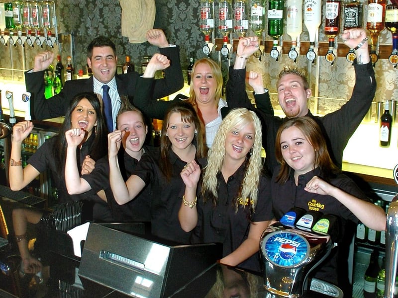 The Counting House licensee Andrew Bishop (back left) and staff in 2007