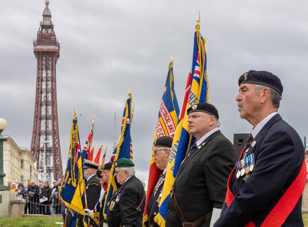 Armed forces service and parade at Blackpool war memorial on Sunday, June 26