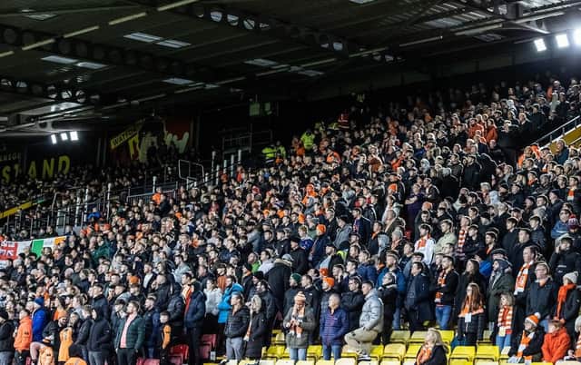 Blackpool sold 1,300 tickets prior to kick-off but pay-on-the-gate was also available at Vicarage Road.