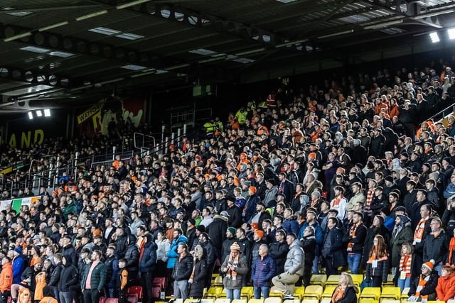 Blackpool sold 1,300 tickets prior to kick-off but pay-on-the-gate was also available at Vicarage Road.