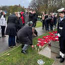 A wreath is laid at the Remembrance Day service in Ashton Gardens, St Annes.