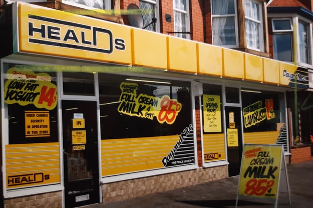 You couldn't miss the yellow and black branded Healds Day and Nite - they were all over the Fylde Coast and were much like the One Stops and Tesco Express shops we use today. This was the store in Poulton Road, Fleetwood, 1993
