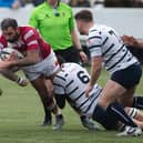 Dave Fairbrother’s late try meant Fylde brought back two losing bonus points Picture: Daniel Martino
