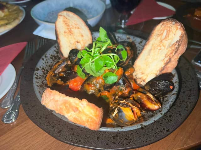 Mussels arrabbiatta is one of the tempting starters on offer at Italian restaurant Vetrano in Padiham.