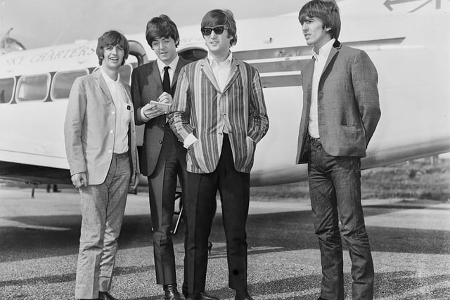 Beatles at Blackpool Airport in 1964