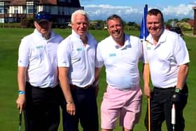 The 'Average White Band' are embarking on a 'longest day' golf challenge. Pictured, Ian Tolley, Neil Thomas, Stuart Fitzpatrick and Carl Cohen