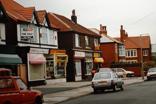 The shops on Roseway Avenue in 1992