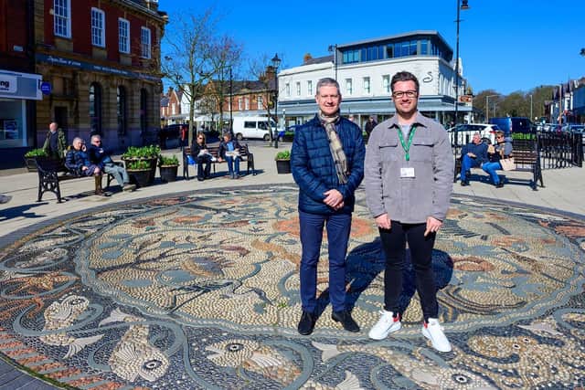 Coun Michael Sayward and Damian Clarke of Stringers in Clifton Square, Lytham