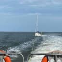 A sailor was rescued off Rossall - but the yacht then needed to be retrieved after continuing on autopilot