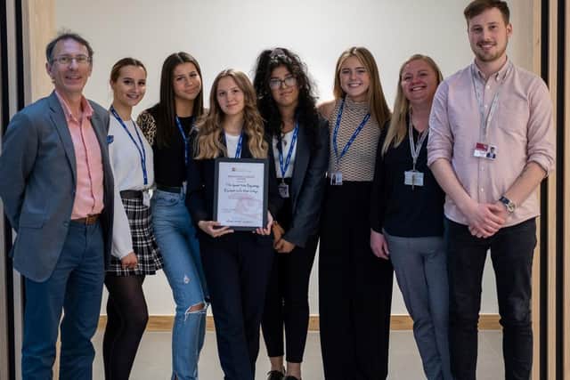 The Blackpool Sixth Form team with Professor Magnus George from LUMS