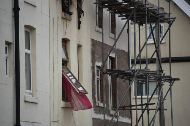 The scene of the fire in Hill Street, South Shore