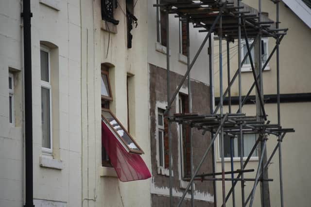 The scene of the fire in Hill Street, South Shore