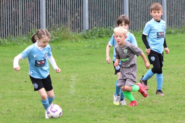 West Coast Sports Falcons and CN Sports Eagles produced an excellent U8s match Photo: Karen Tebbutt
