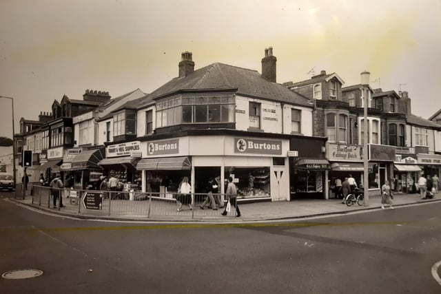 This was the corner of Lytham Road and Waterloo Road in the early 1990s. Burtons bread shop, Blackpool Cabbage Patch, another greengrocers - so many shopping memories for those who lived there at the time
