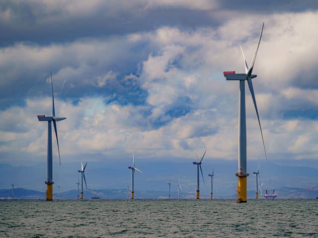 A windfarm off Liverpool Bay, off the coast of North Wales.  
PA Photo. Issue date: Thursday October 27, 2022.
