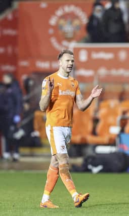 Jordan Rhodes will remain with Blackpool for the remainder of the season following the expiry of Huddersfield Town's recall window (Photographer Lee Parker / CameraSport)