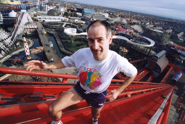 Blackpool Pleasure Beach Park Officer Manager Brian McCormick used the  Pepsi Max Big One pull-up during training for the 1999 Flora London Marathon