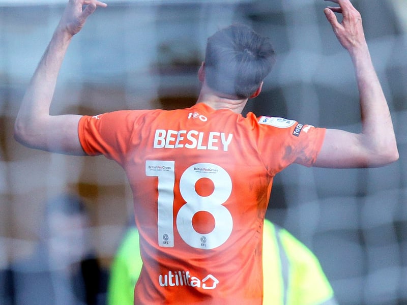 Jake Beesley produced a superb strike to pull the Seasiders level during the first half, and proved to be a good presence up front throughout, following a quiet midweek outing against Peterborough.