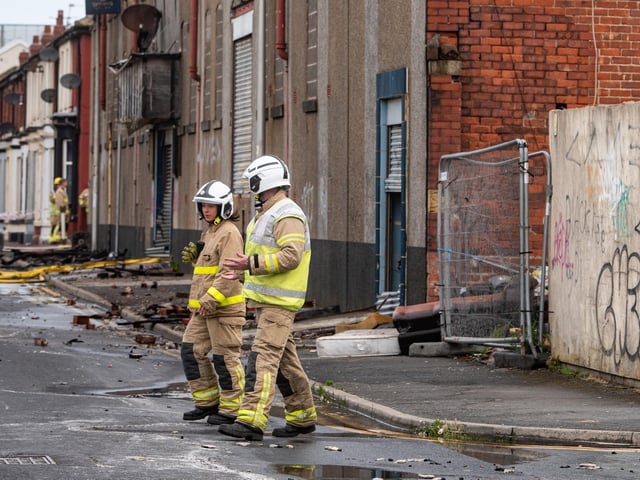 Aftermath of a fire at the Central Club on Kent Road in Blackpool