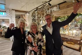 Miri Templeton & Darrell Whittaker, owners of Homebird Interiors, celebrates the official opening with Mayor of St Annes, Shirley Green. Photo by Lucinda Herbert