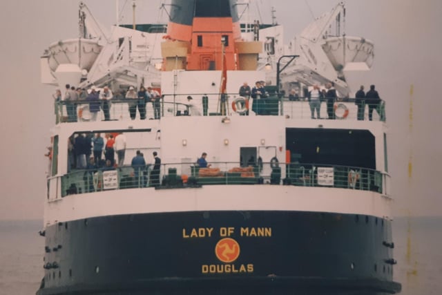 Lady of Mann sails up the channel in September 1996