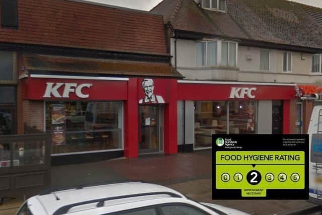 The KFC restaurant in Cleveleys was handed a two-out-of-five hygiene rating. (Credit: Google)