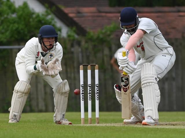 Blackpool batter Shivam Chaudhary was in the wars during their abandoned game at Fulwood and Broughton