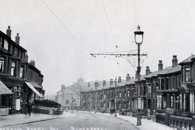 Dickson Road was once called Warbreck Road, as it was in this picture. The photo is taken looking from Warley Road towards the old Duke of Cambridge Hotel which can be seen at the far end of the road, 1920s