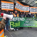 John Devlin 10/09/2022.  Stock images of rail strike. RMT Union. Striking rail workers.
