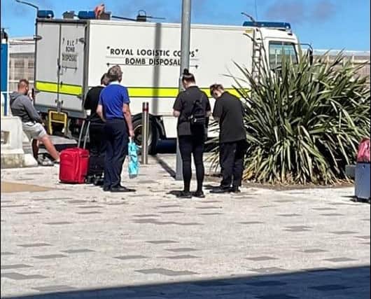 A bomb disposal team arrived at Blackpool North station (Image: Kirsty Daley).