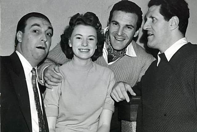 Ken Platt, Ruby Murray, Ernest Maxim and Tommy Cooper in Blackpool 1957