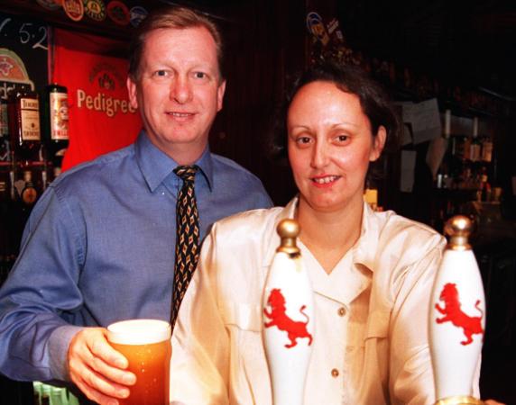 Pictured at The Red Lion pub, London Road, Heeley back in 1997 was landlord David Tullerfield and wife Sharon
