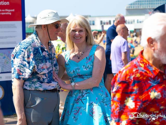 The jive dancers are always colourfully attired - they are pictured on St Annes seafront. All photo: JC Photography