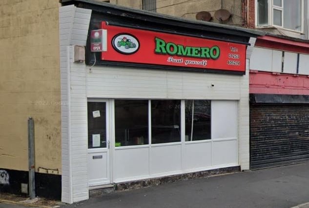 Romero, in 97 Bond St, Blackpool FY4 1EX, has a 4.7 out of 5 rating from 126 Google reviews. Review: "Friendly staff, good prices, quality food."