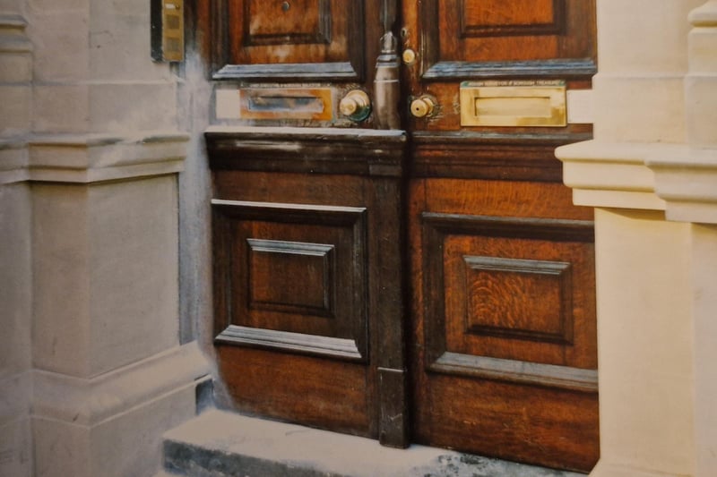 Blackpool Town Hall's side door which had a device put through the letter box