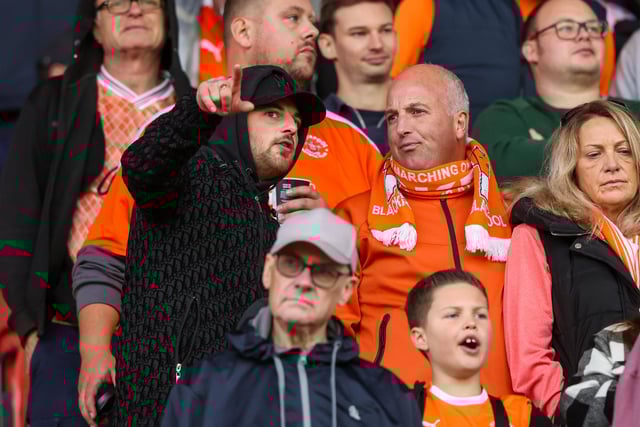 Blackpool fans at Oakwell for the Seasiders' game against Barnsley.