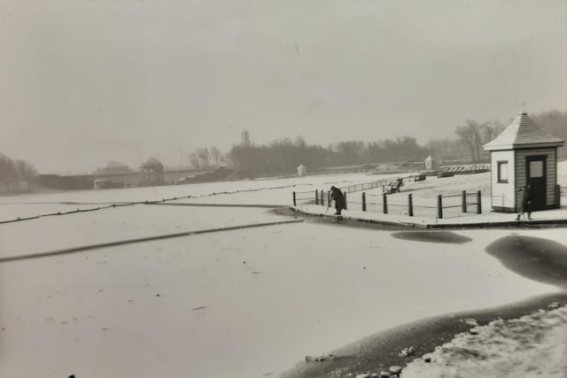 Unfortunately there is no date on this picture of Stanley Park as a frozen landscape. We think it was probably the 1930s