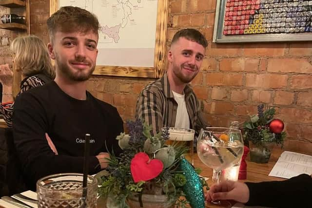 Harrison (left) with his older brother Trafford who has said they are finding strength in organising a fundraiser in his memory