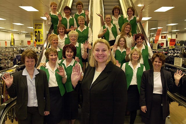 C&A manageress Pat Ross with her staff waved their final goodbye as the store closes for the last time