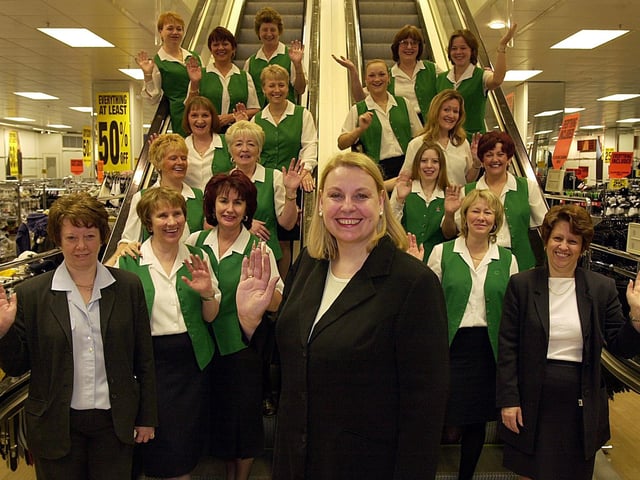 C&A manageress Pat Ross with her staff waved their final goodbye as the store closes for the last time