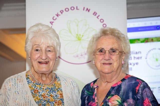 Betty Bradford and Elaine Smith at the Blackpool In Bloom 2023 presentations at the Winter Gardens. picture by Martin Bostock