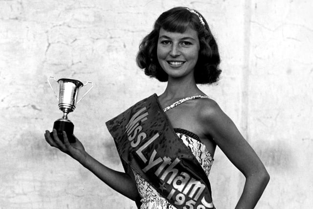 Marion Fall after being crowned Miss Lytham in 1958