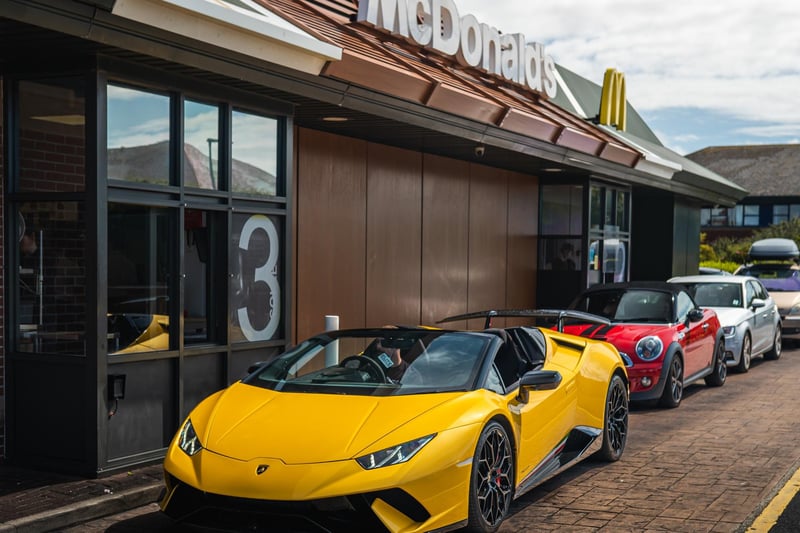 McDonald's probably don't see many Lamborghinis driving through! Photo: Callum Bastian
