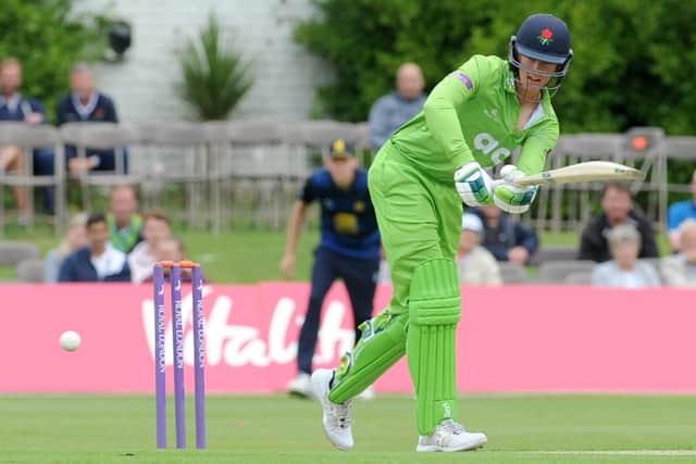 Lancashire's  Keaton Jennings in action during their last visit to Stanley Park in 2018