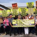 Protesters gathered in Preesall last year to make their point about the proposed quarry.