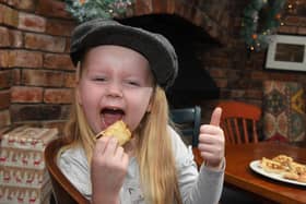 Photo Neil Cross; Darcy Harrison-Bowd, five, isn't sure if the future is garlic bread at The Shovels in Blackpool